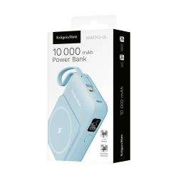 Krüger&Matz Powerbank Indukcyjny Kruger&Matz 10000 Mah Mag Safe Z Kablem Niebieski [[