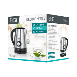 Teesa Czajnik Elektryczny Z Wskaźnikiem Temperatury Wody, Teesa, Stal Nierdzewna, 2200W, 1,7L [[