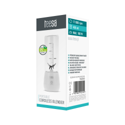 Teesa Blender Bezprzewodowy, Szklany Kubek, 450Ml, 100W , 6 Noży [[