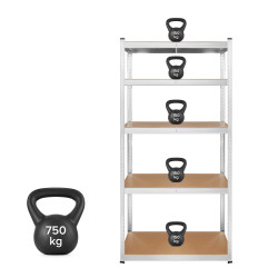 Rebel Regał Metalowy Magazynowy 180X90X40 Srebrny Rebel [[