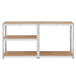 Rebel Regał Metalowy Magazynowy 180X90X40 Srebrny Rebel [[