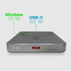 Krüger&Matz Powerbank Indukcyjny Kruger&Matz 5000 Mah Mag Safe Szary [[