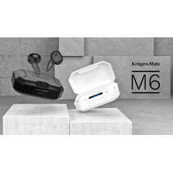 Krüger&Matz Bezprzewodowe Słuchawki Douszne Z Power Bankiem Kruger&Matz M6 - Kolor Czarny [[