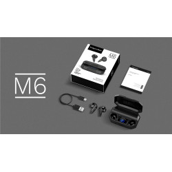 Krüger&Matz Bezprzewodowe Słuchawki Douszne Z Power Bankiem Kruger&Matz M6 - Kolor Czarny [[