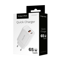 Krüger&Matz Ładowarka Sieciowa Kruger&Matz 65 W Gan Z Funkcją Power Delivery I Quick Charge [[