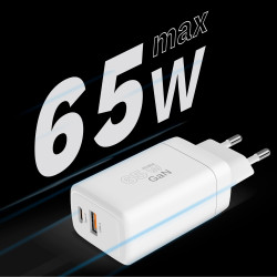 Krüger&Matz Ładowarka Sieciowa Kruger&Matz 65 W Gan Z Funkcją Power Delivery I Quick Charge [[