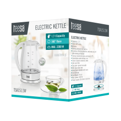 Teesa Czajnik Elektryczny Teesa, Szklany, 2000 W, Biały, 1,7 L [[