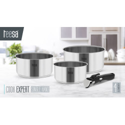 Teesa Zestaw Garnków Z Odłączaną Rączką Teesa Cook Expert Single Hand [[