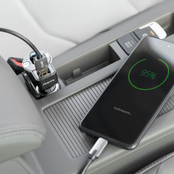 Peiying Transmiter Samochodowy Z Funkcją  Bluetooth (2 Gniazda Usb) [[