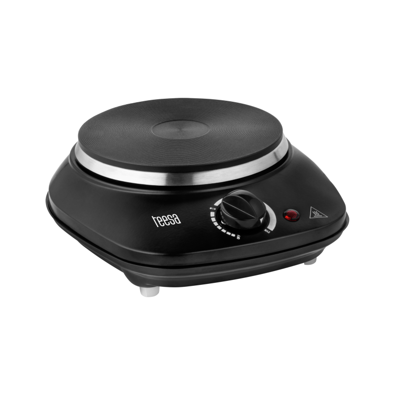 Teesa Kuchenka Elektryczna Przenośna Pojedyncza Czarna 1000W [[